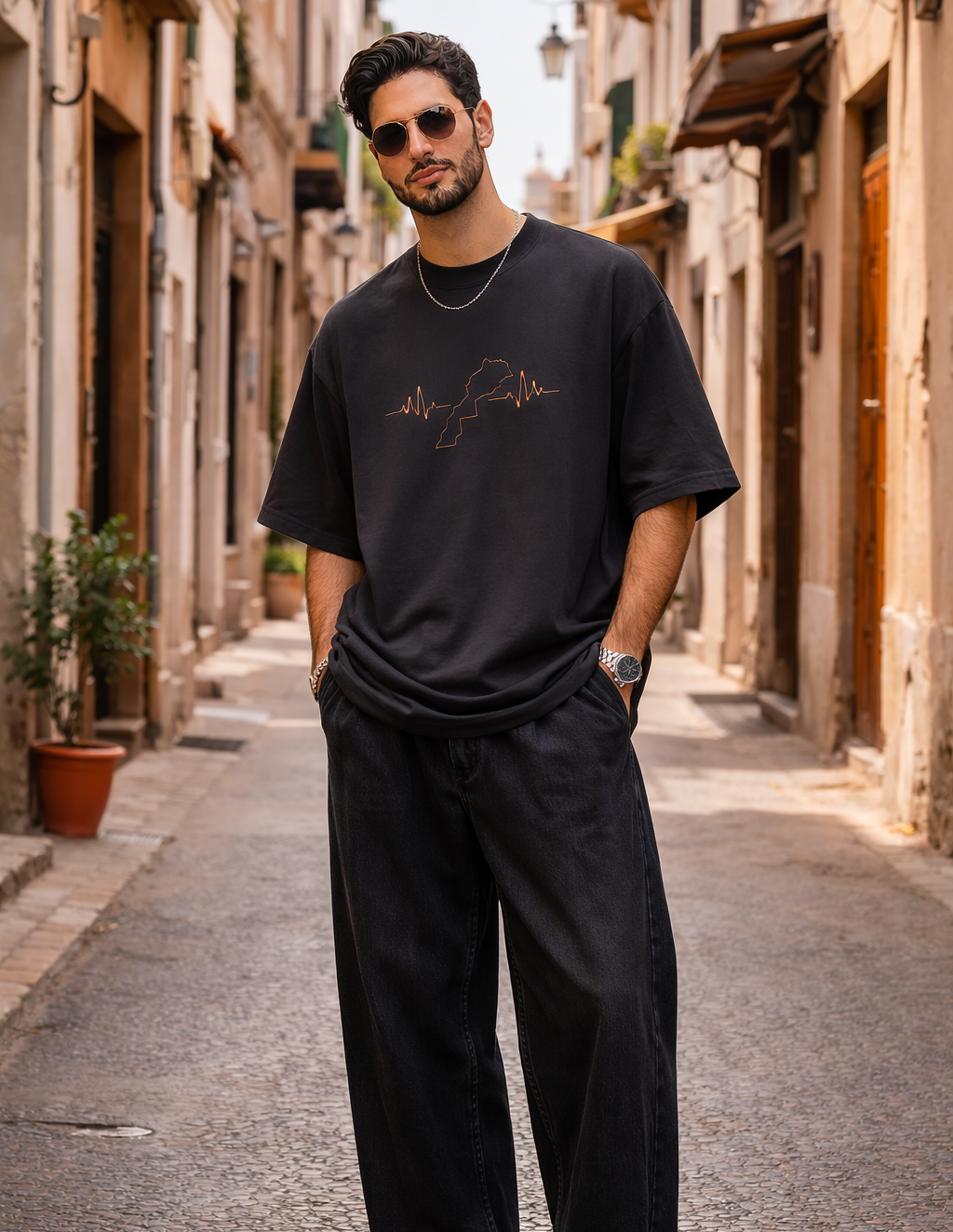 T-shirt Oversize « Heartbeat Morocco » – ORYGINS